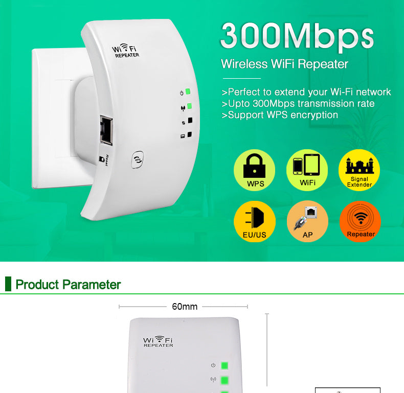 WiFi Repeater – Wireless Signal Booster and Range Extender