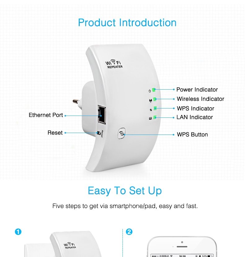 WiFi Repeater – Wireless Signal Booster and Range Extender