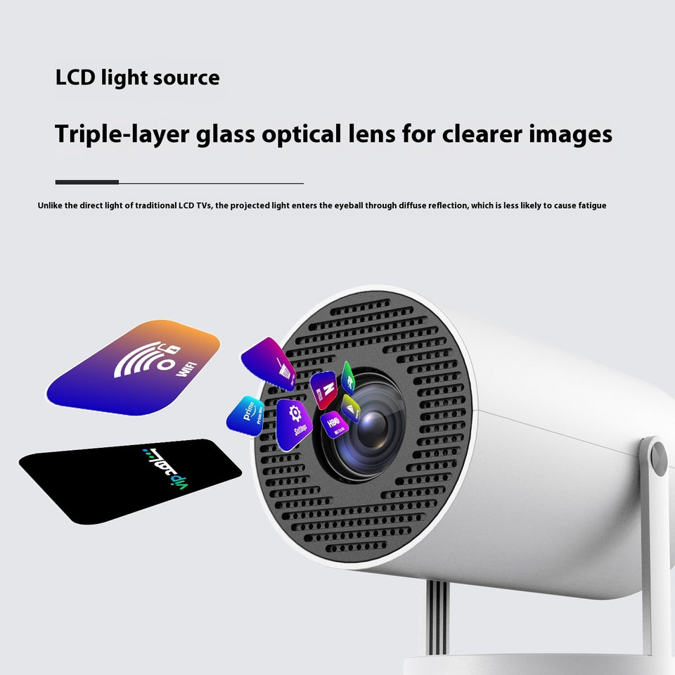Portable Mini Home Projector – 180° Projection Angle with Automatic Focus