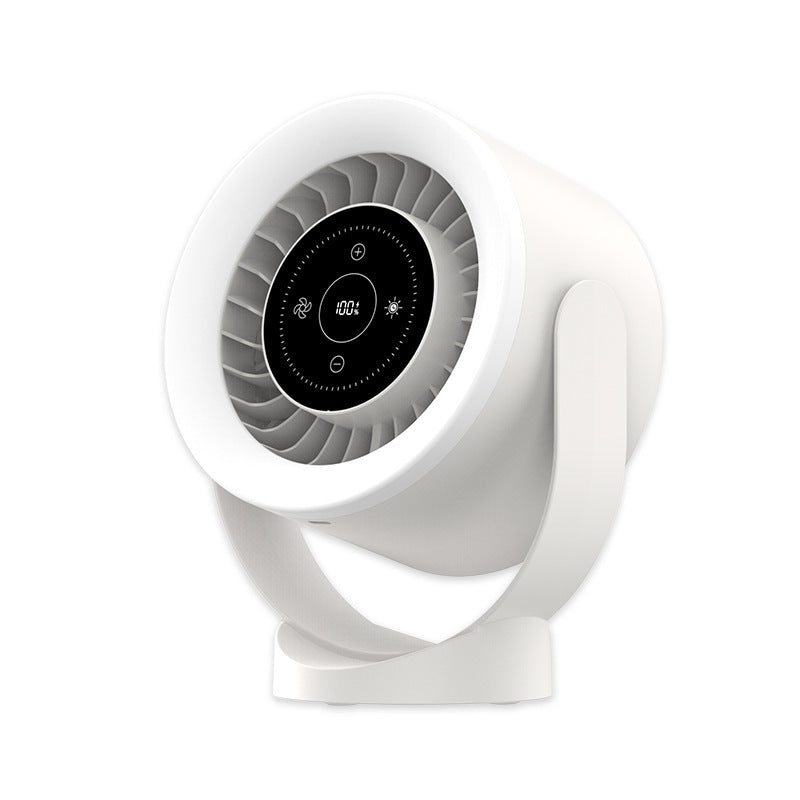 Rechargeable Desktop Fan with LED Light – Adjustable Table & Wall-Mount Cooling Fan