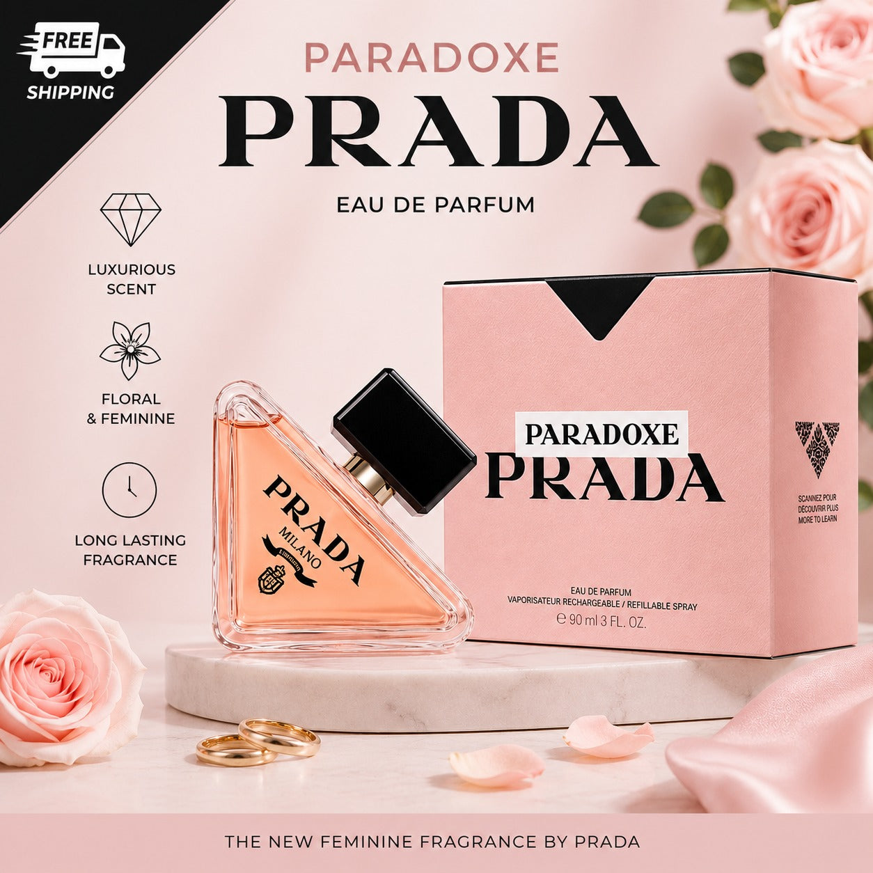 PRADA Paradoxe Eau de Parfum EDP Spray for Women 3.0 oz / 90ml
