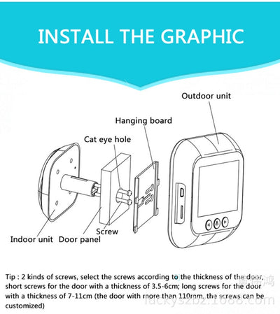 2.4-Inch Security Smart Doorbell Peephole Camera