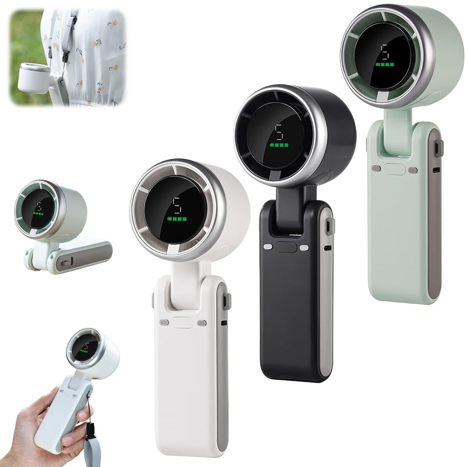 Portable Hanging Neck Fan – 180° Folding Handheld Turbo Mini Fan for Outdoor & Desktop Use