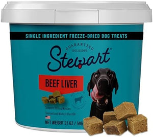 Stewart Freeze Dried Beef Liver Dog Treats 21oz | 100% Raw Protein Bites