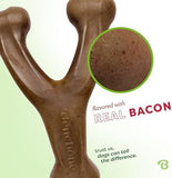 Benebone Wishbone Dog Chew Toy Large | Bacon Flavor for Aggressive Chewers