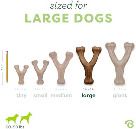 Benebone Wishbone Dog Chew Toy Large | Bacon Flavor for Aggressive Chewers
