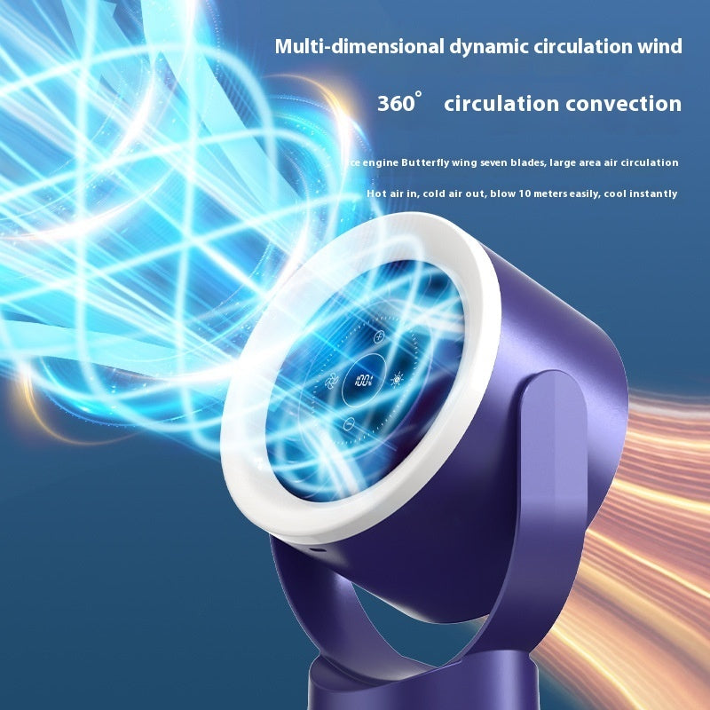 Rechargeable Desktop Fan with LED Light – Adjustable Table & Wall-Mount Cooling Fan