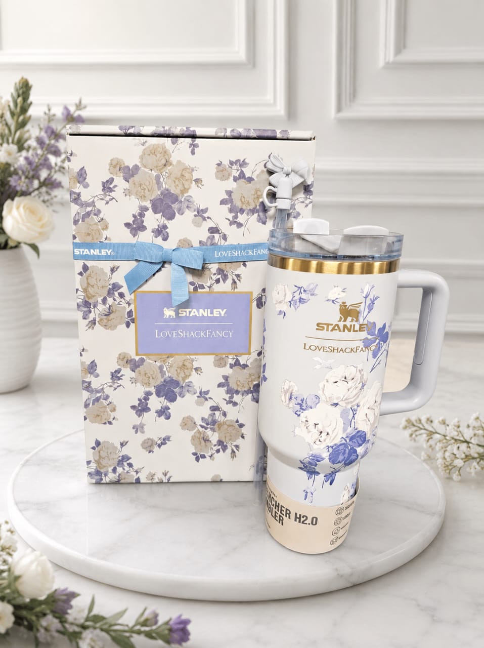 Stanley x LoveShackFancy Quencher H2.0 FlowState Tumbler 40 oz / 1.18L Floral Limited Edition with Gift Box