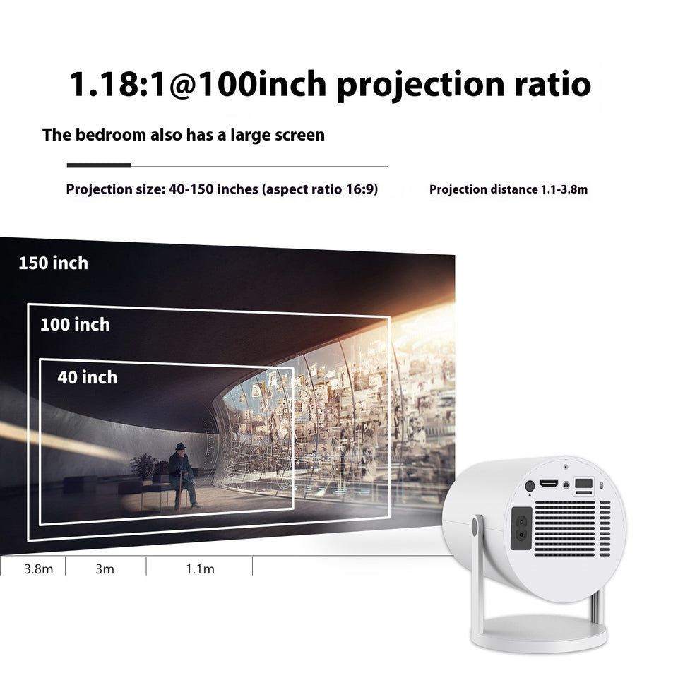 Portable Mini Home Projector – 180° Projection Angle with Automatic Focus
